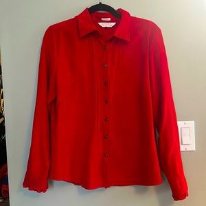 Northern Reflections Red Button-Shacket ❤️